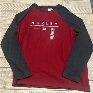Hurley Red and Black Long Sleeve Tee